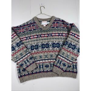 Woolrich Vintage Wool Blend Patterned Fair Isle Sweater